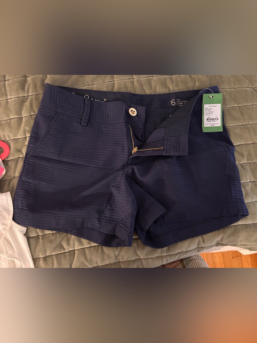 Lilly Pulitzer True Navy Textured Callahan Shorts